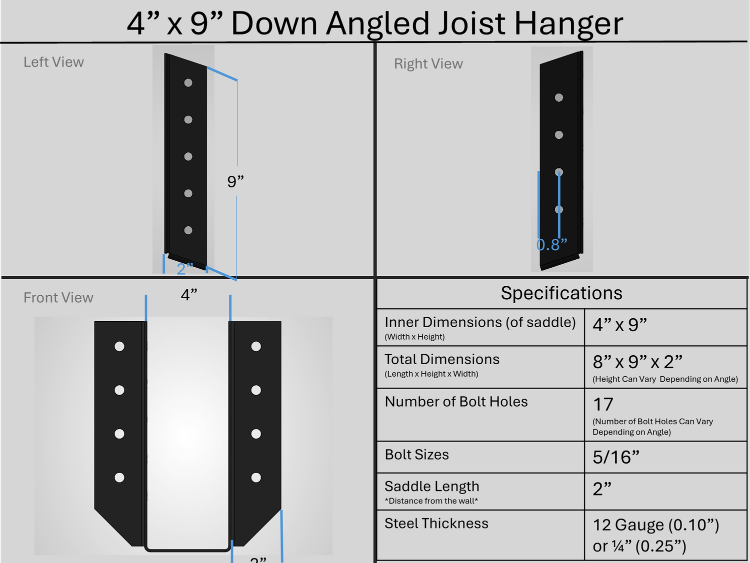 Joist Hangers - Down Angled