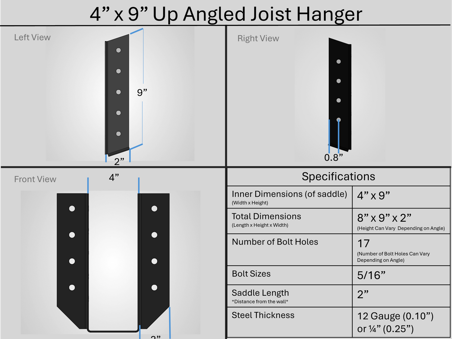 Joist Hangers - Up Angled