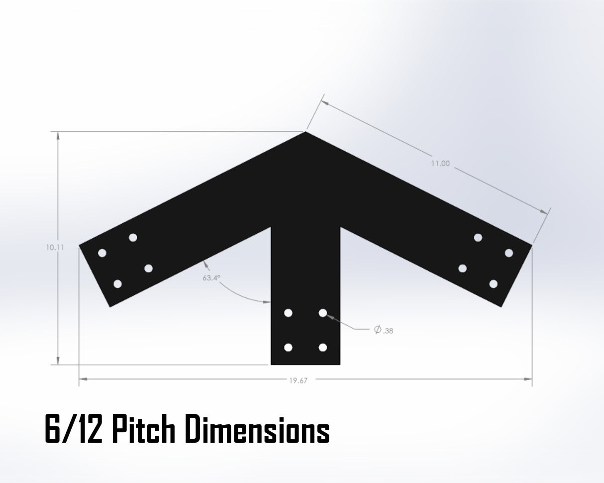 Howe Truss Bracket Set - Industrial Style - For 4 Inch Lumber