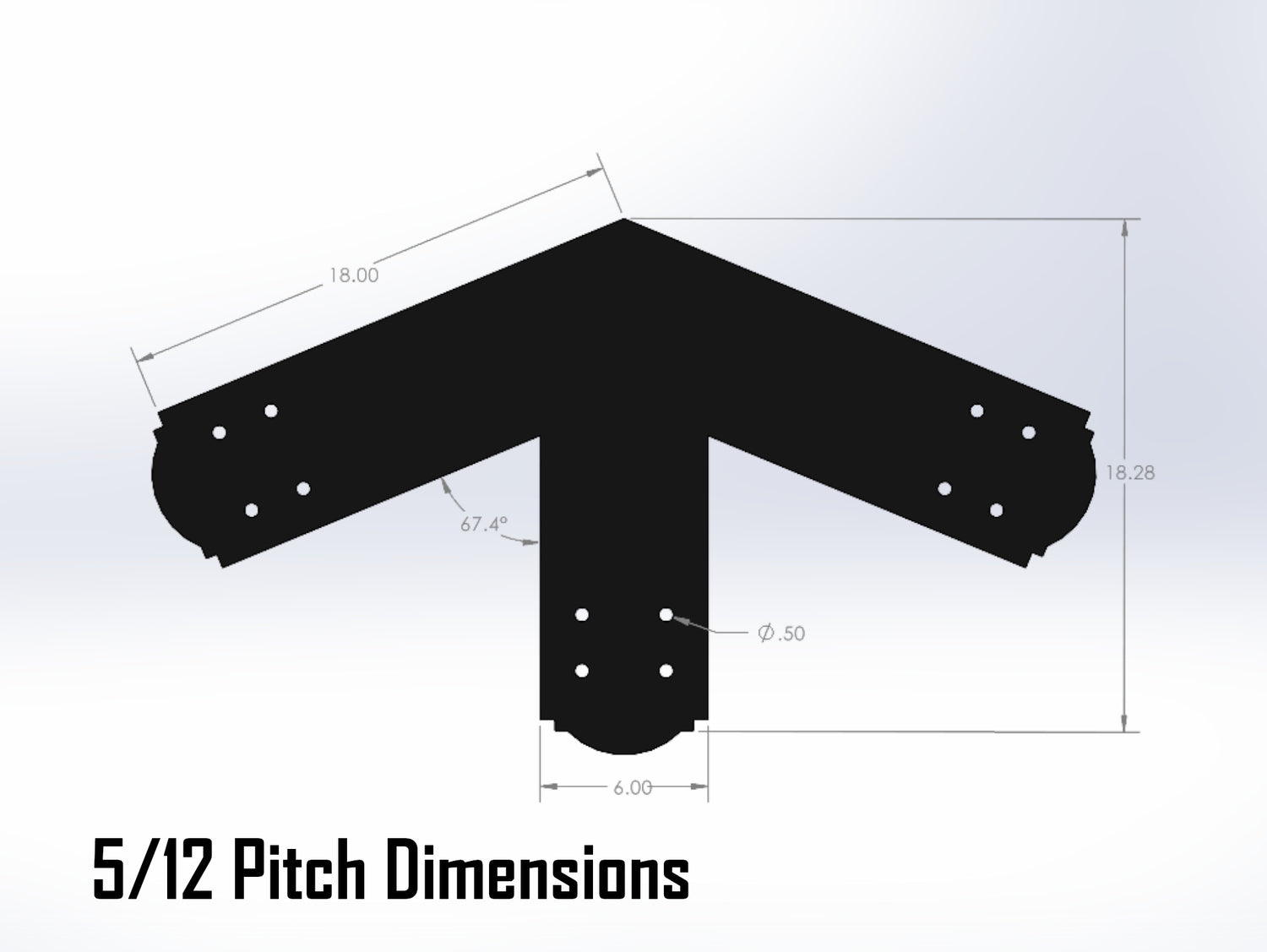 King Truss Bracket Set - Crowned Style - For 8 Inch Lumber - Wood Post Brackets - construction materials - building supposrts - beam supports - post support - timber frame brackets - wood frame buildings - post frame buildings - barndominium brackets - exposed beam brackets