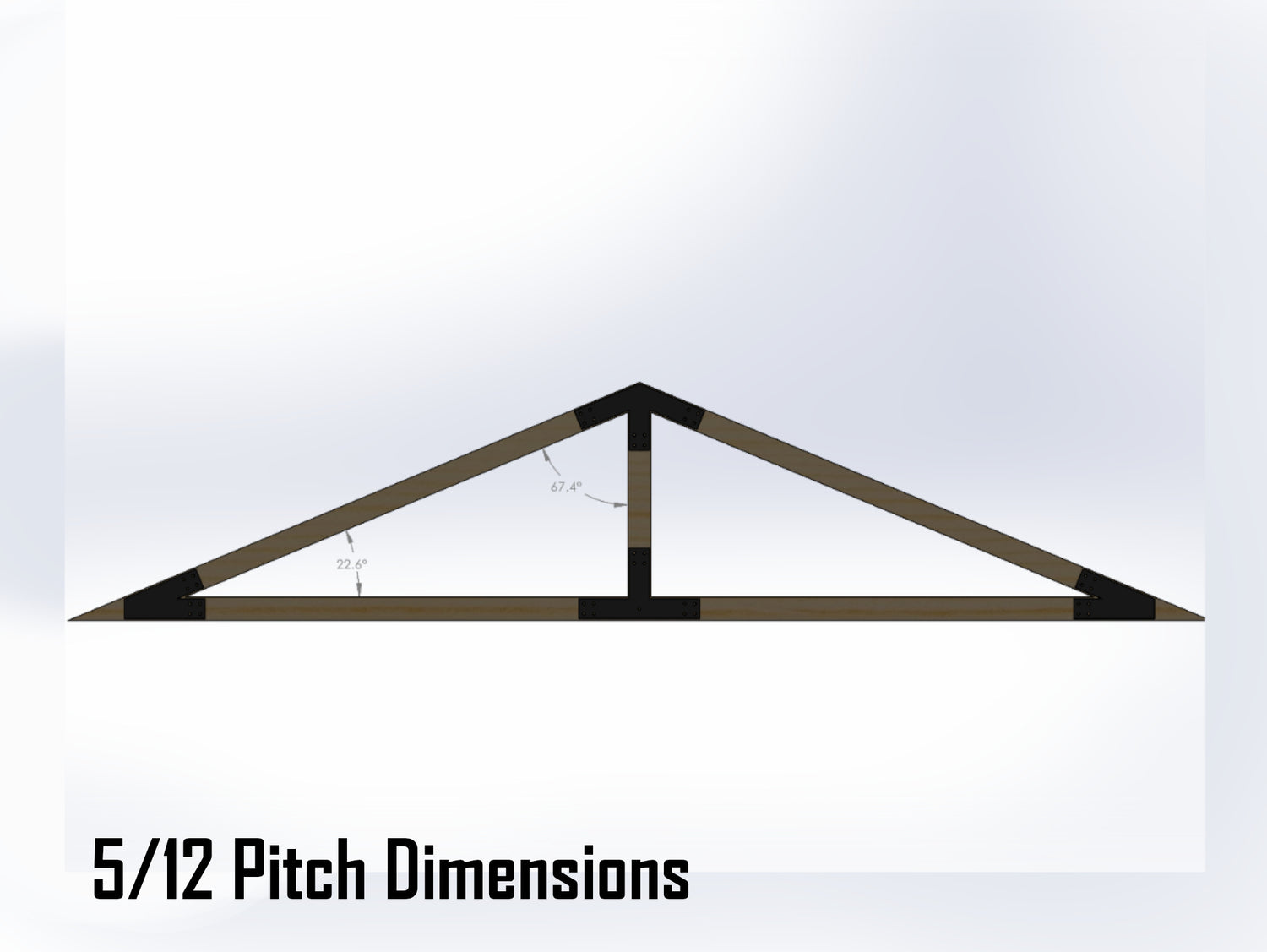 King Truss Bracket Set - Industrial Style - For 4 Inch Lumber - Wood Post Brackets - construction materials - building supports - beam supports - post supports