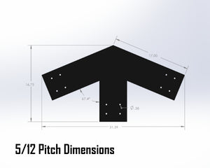 Web Truss Bracket Set - Industrial Style - For 8 Inch Lumber - Wood Post Brackets - construction materials - building supports - beam supports - post supports