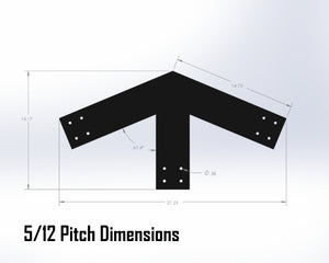 Web Truss Bracket Set - Industrial Style - For 6 Inch Lumber - Wood Post Brackets - construction materials - building supports - beam supports - post supports