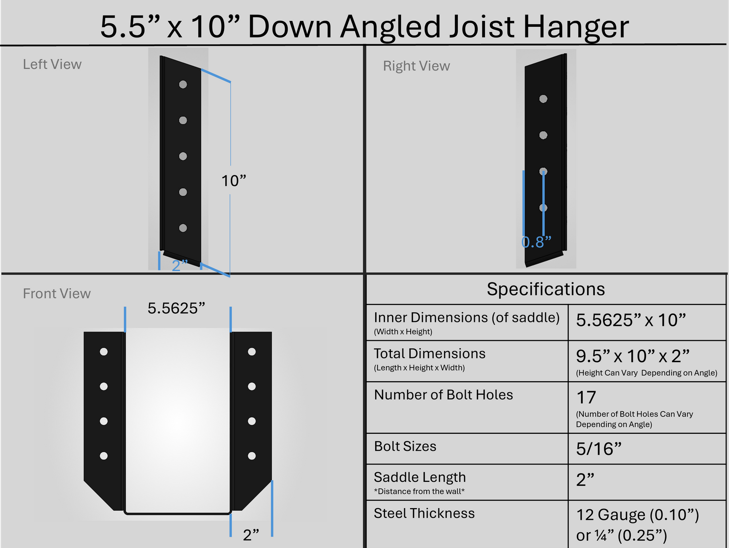 Joist Hangers - Down Angled