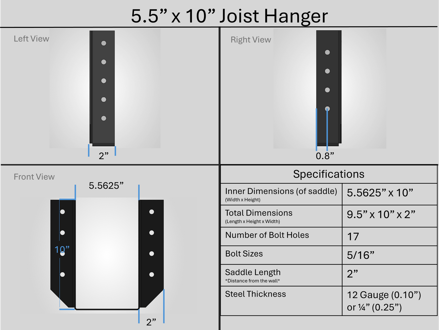 Joist Hangers - Face Mount