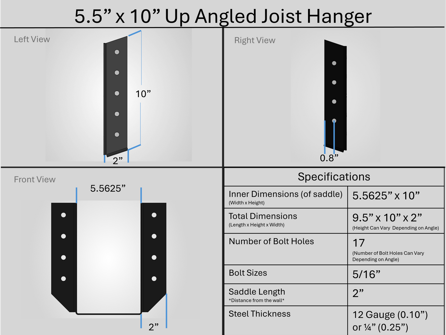 Joist Hangers - Up Angled