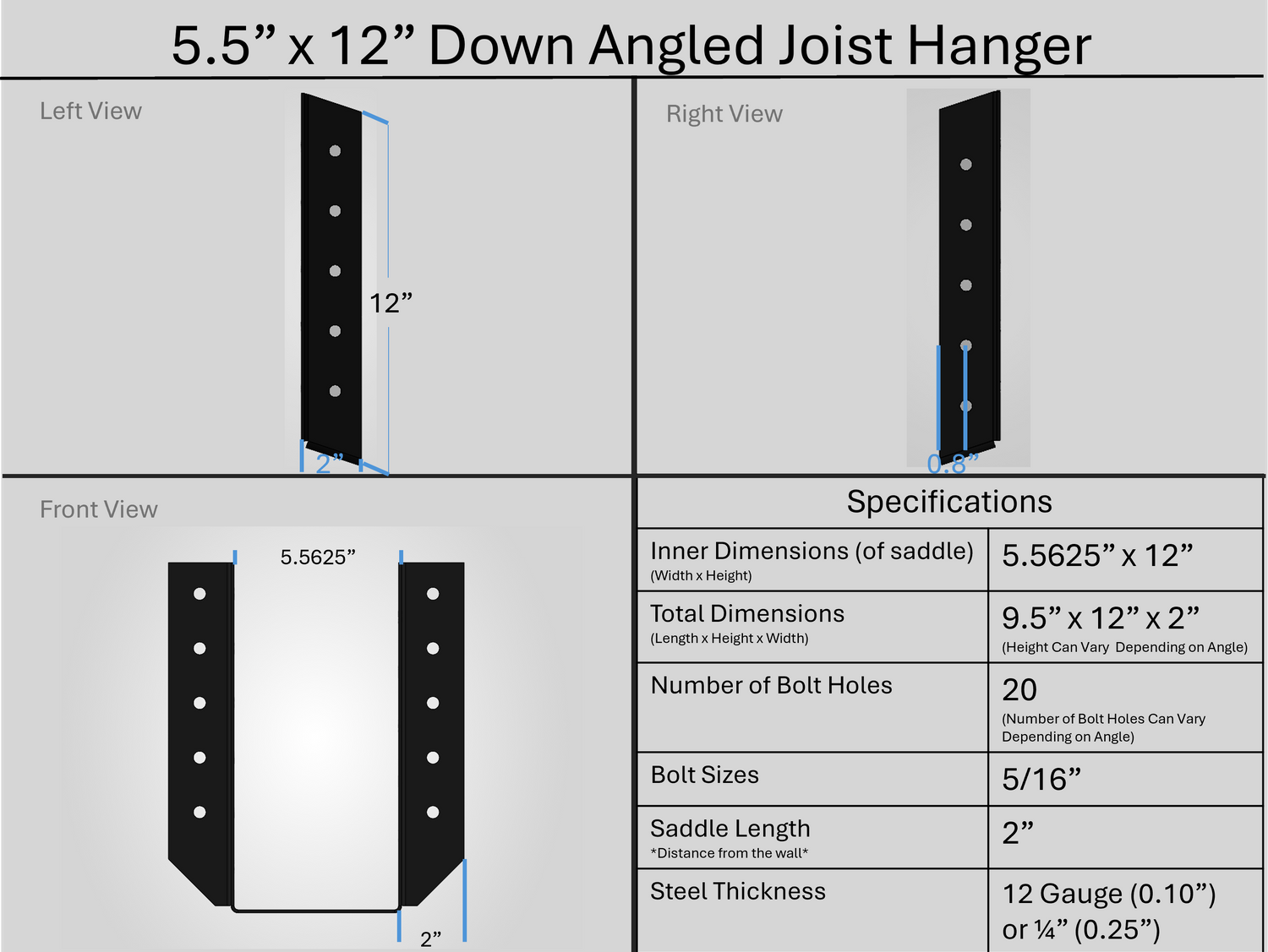 Joist Hangers - Down Angled