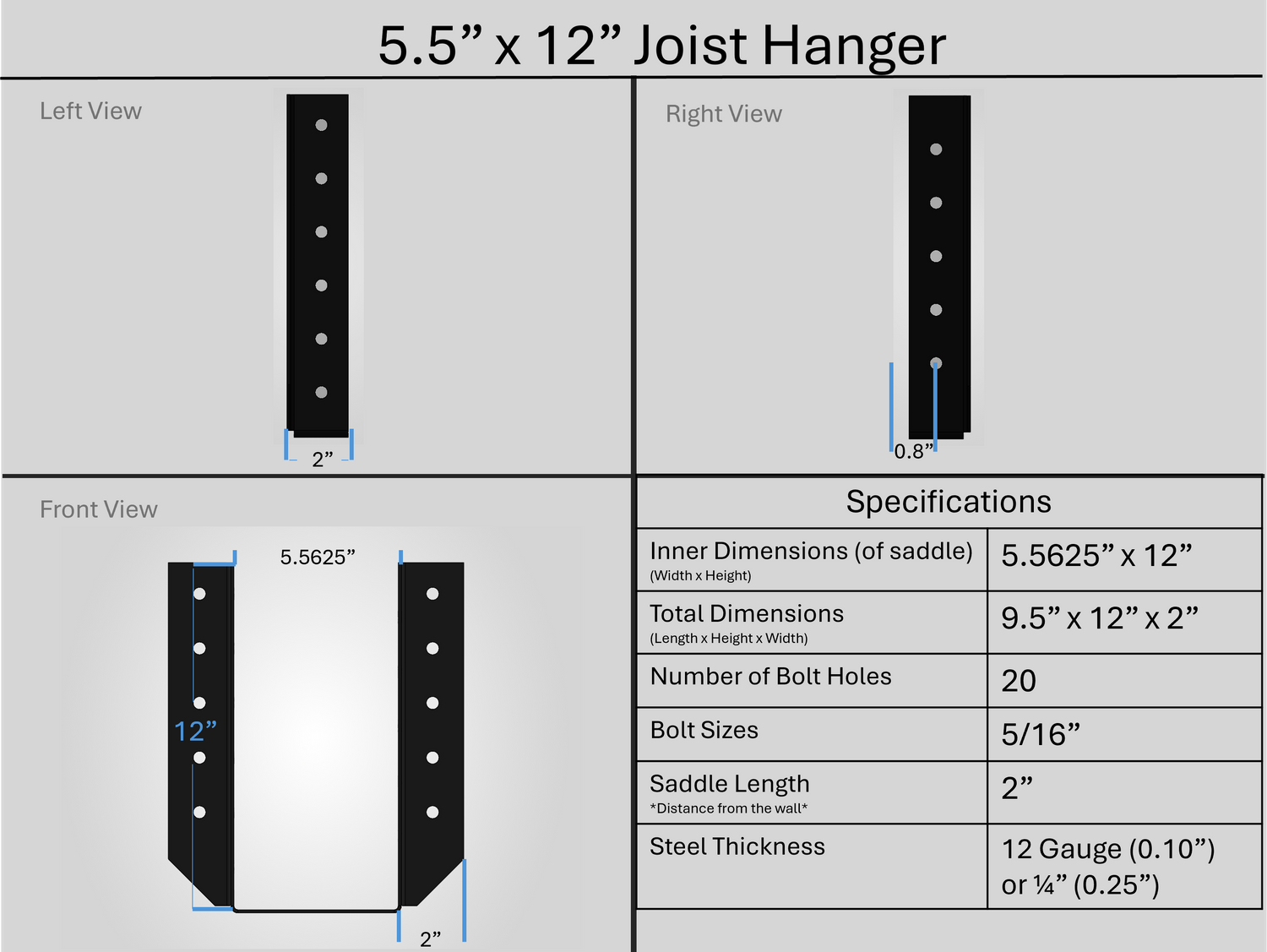 Joist Hangers - Face Mount