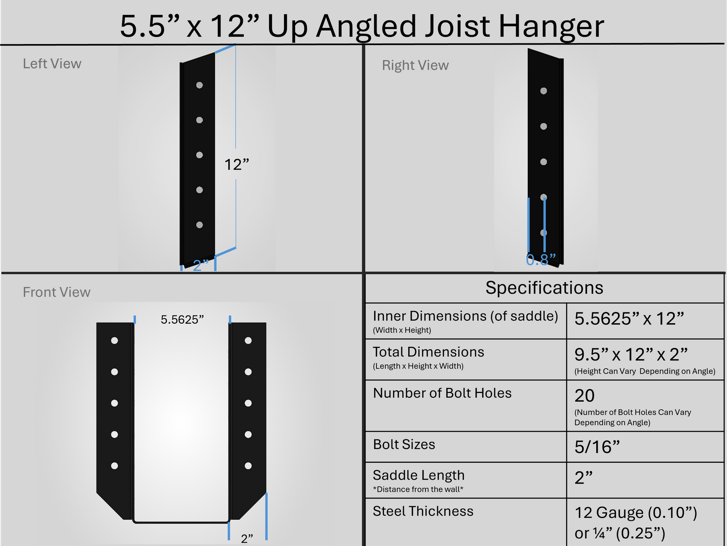 Joist Hangers - Up Angled
