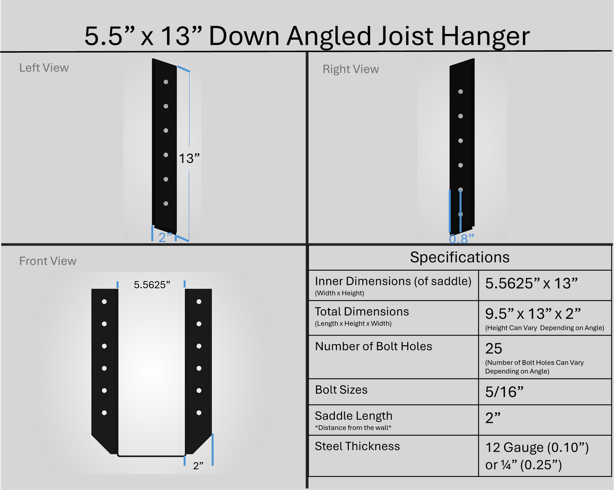 Joist Hangers - Down Angled