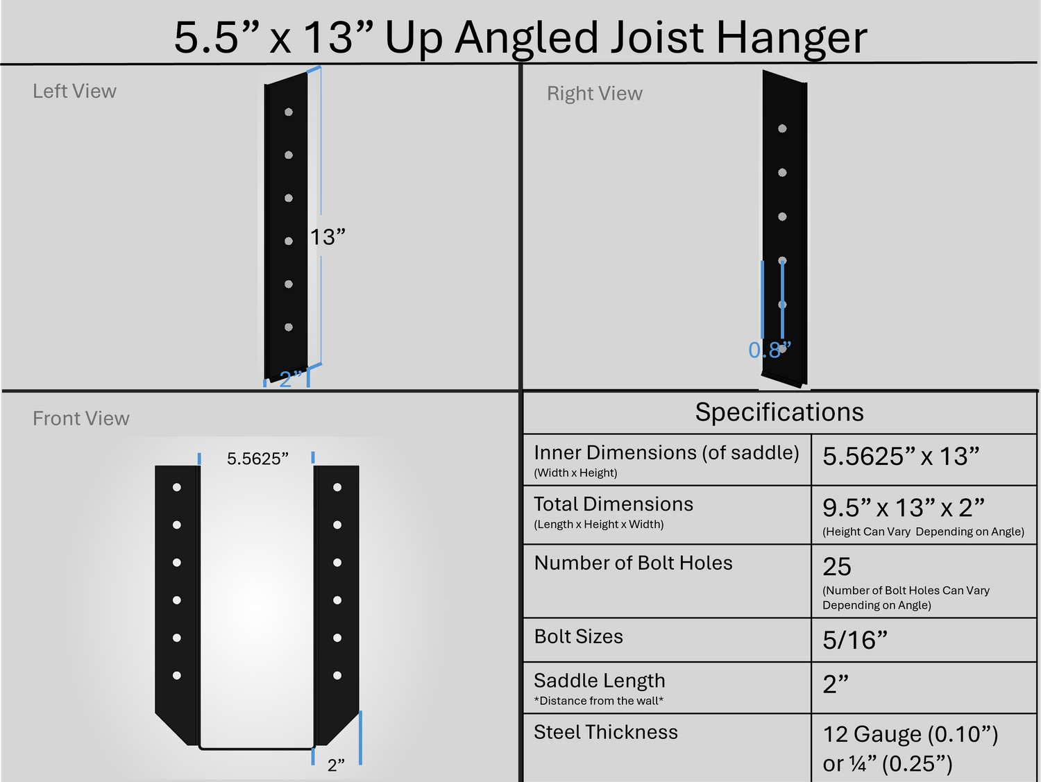 Joist Hangers - Up Angled