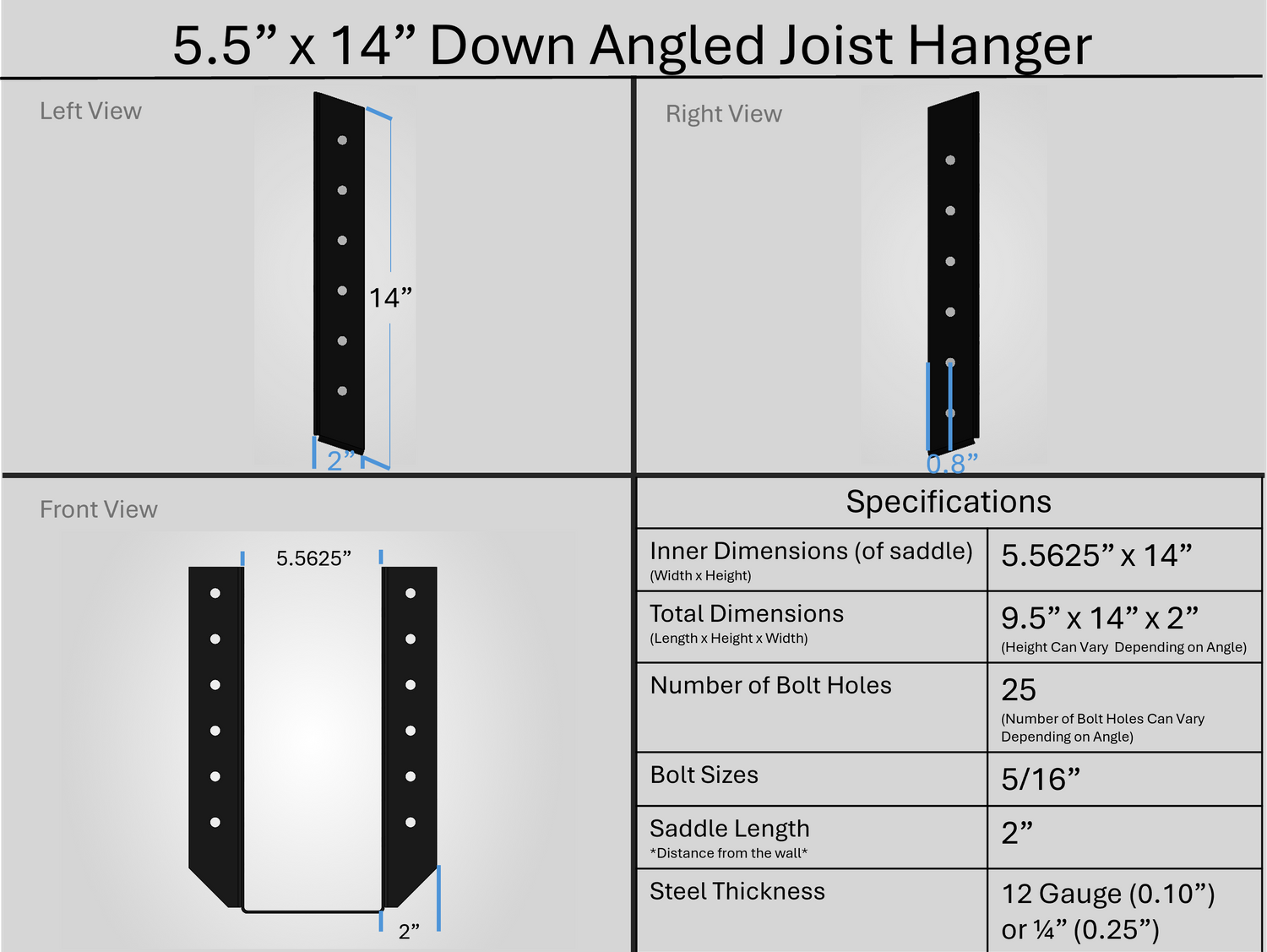 Joist Hangers - Down Angled