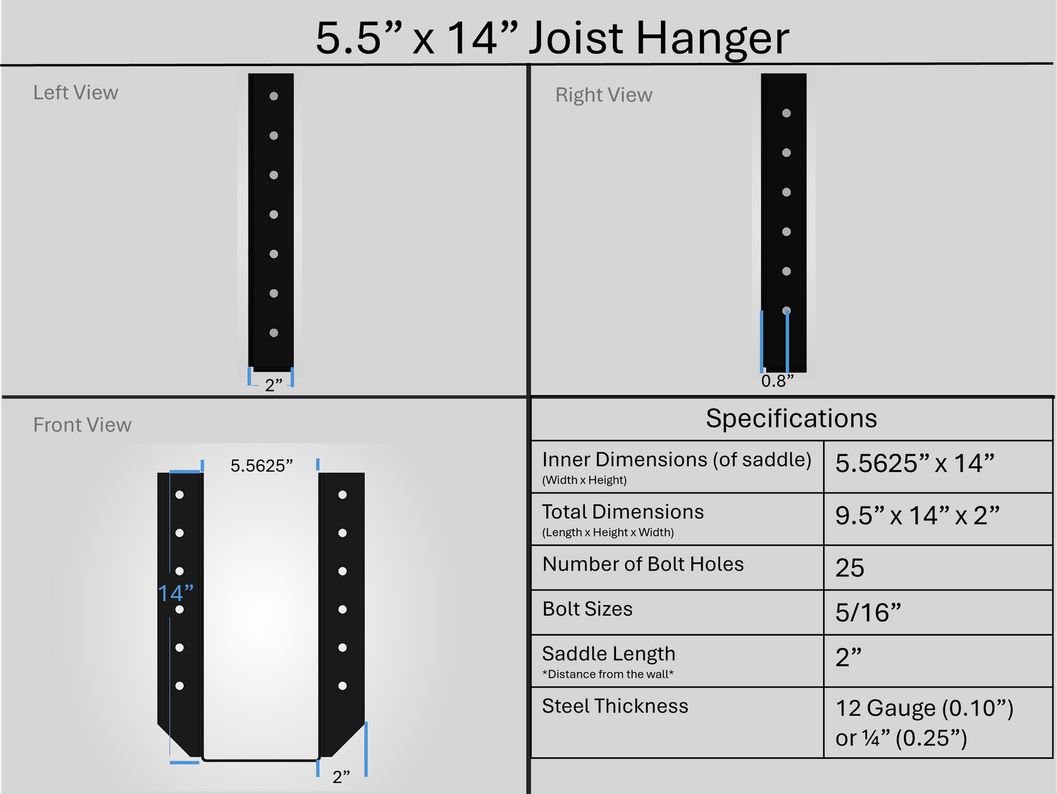 Joist Hangers - Face Mount