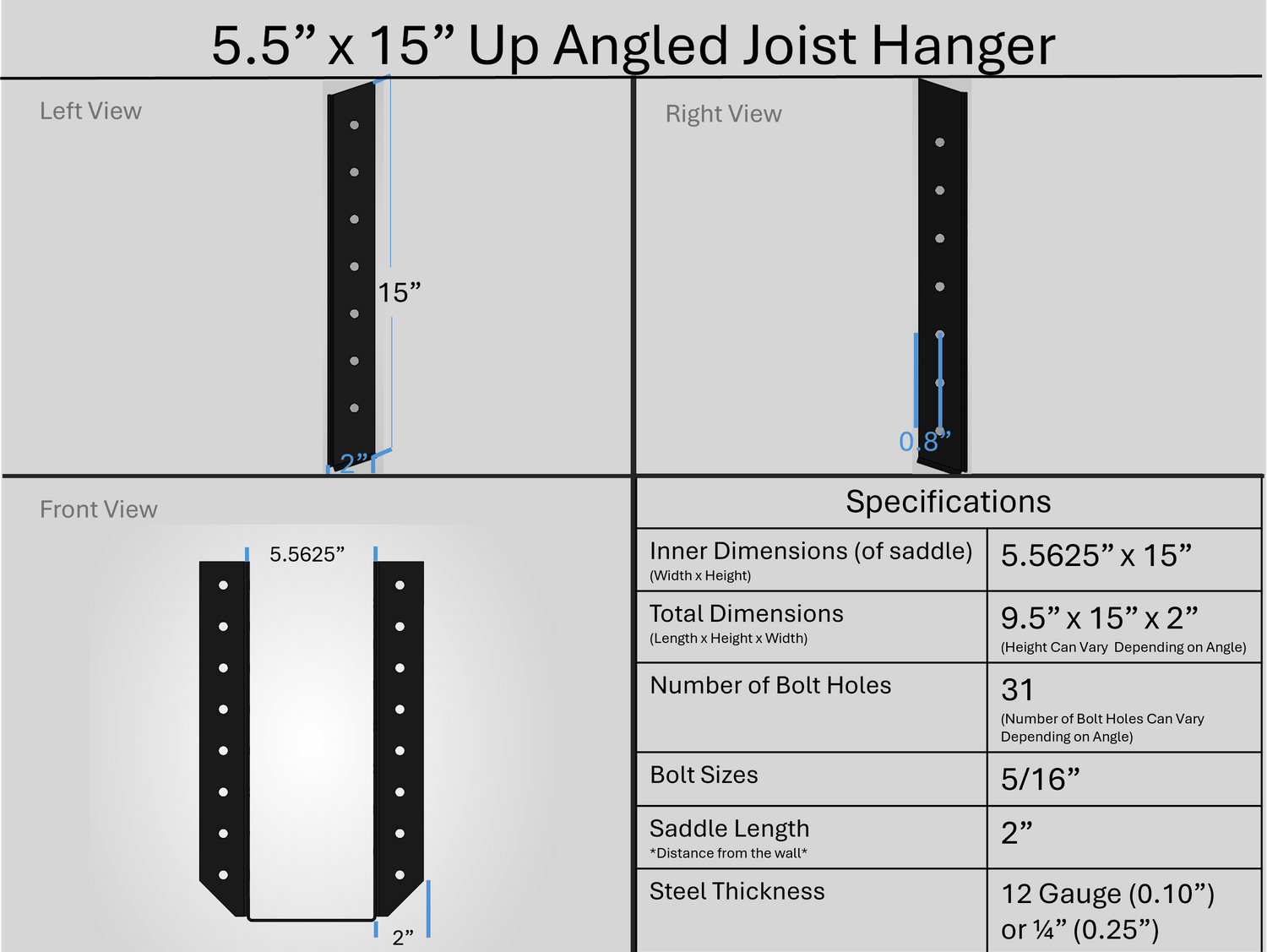 Joist Hangers - Up Angled
