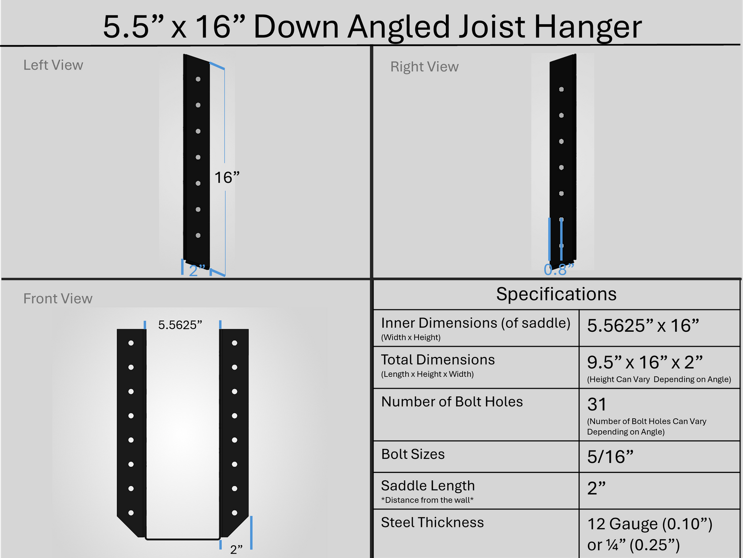 Joist Hangers - Down Angled