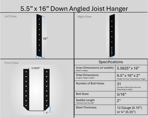 Joist Hangers - Down Angled