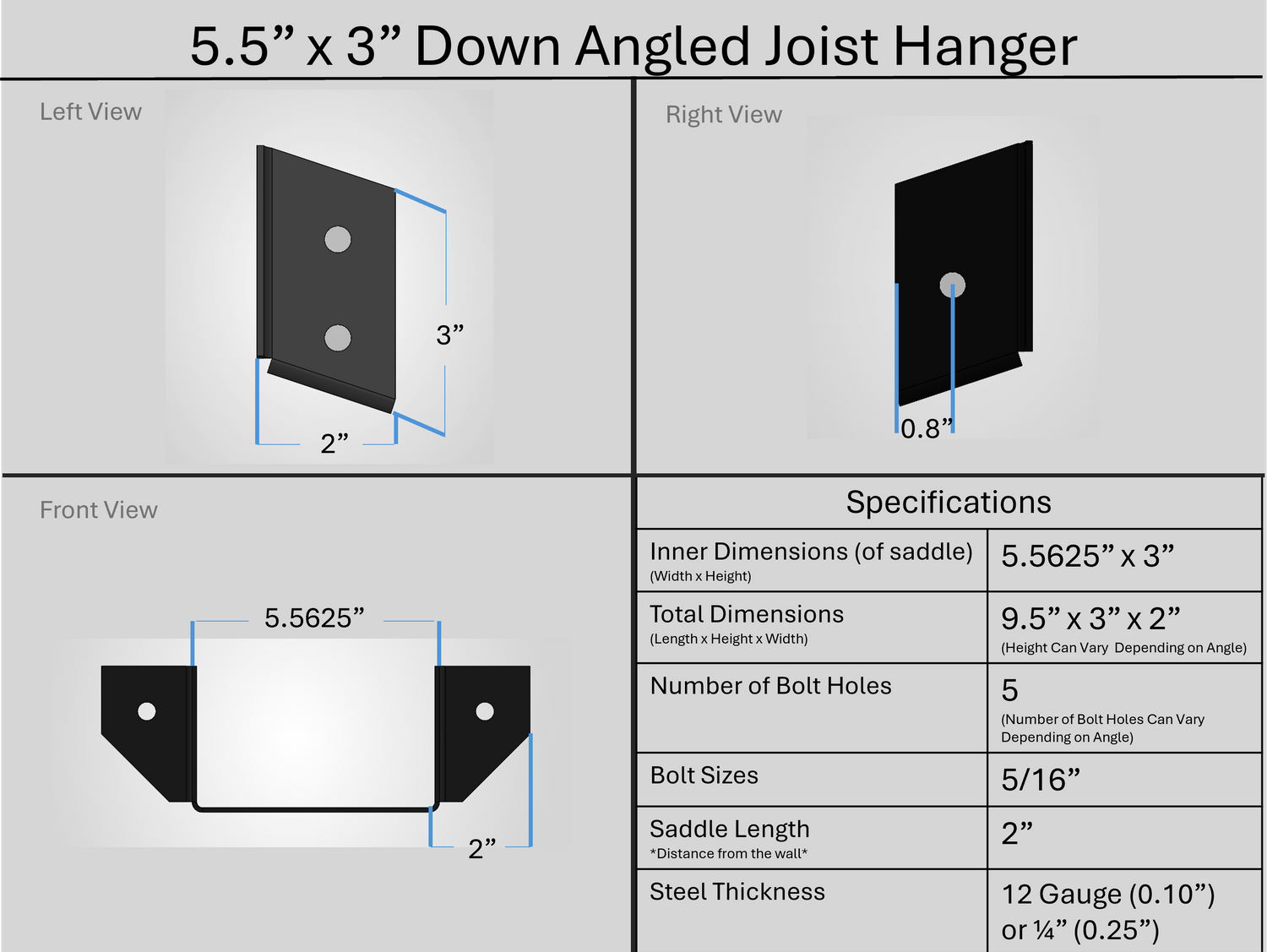Joist Hangers - Down Angled