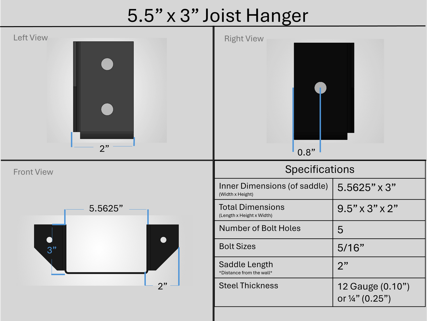 Joist Hangers - Face Mount