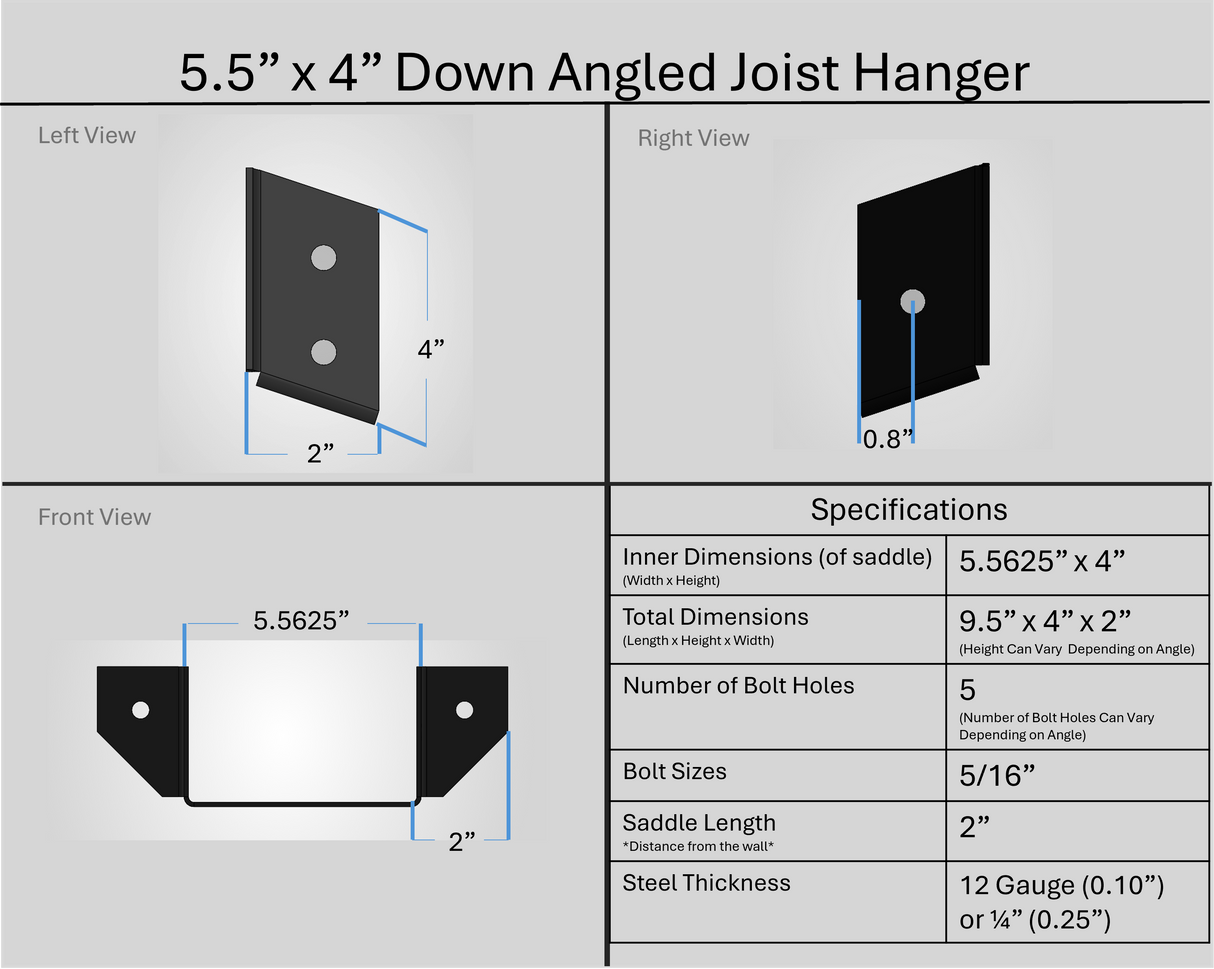 Joist Hangers - Down Angled