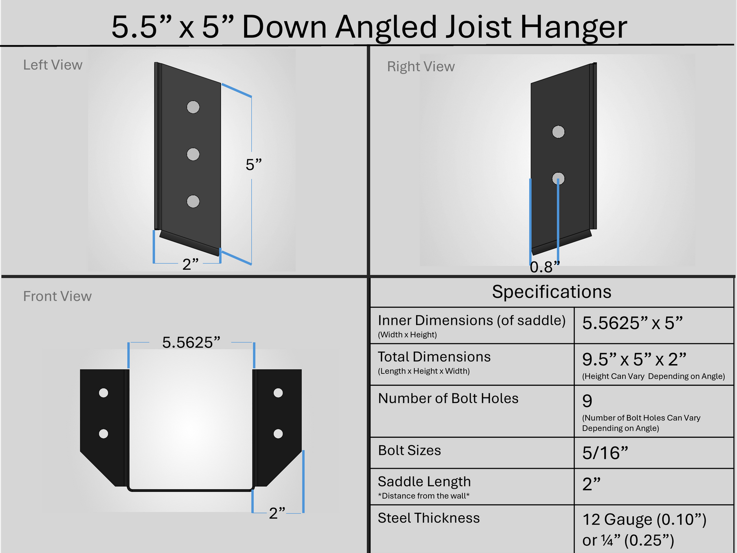 Joist Hangers - Down Angled