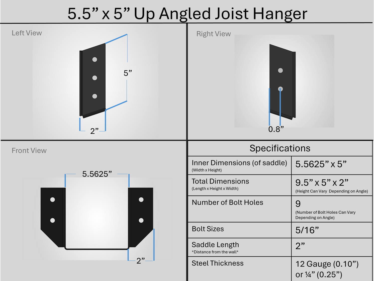 Joist Hangers - Up Angled