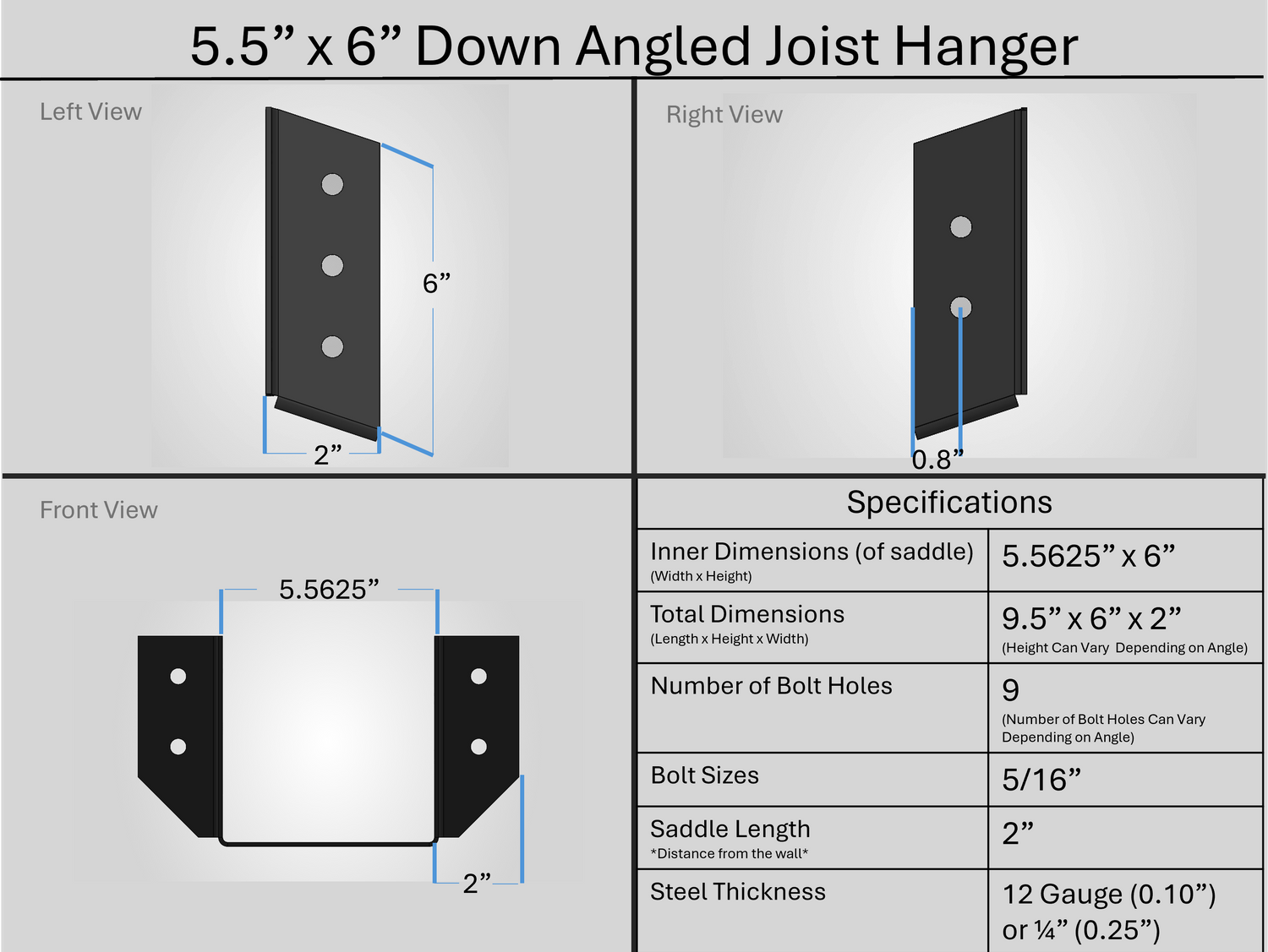 Joist Hangers - Down Angled