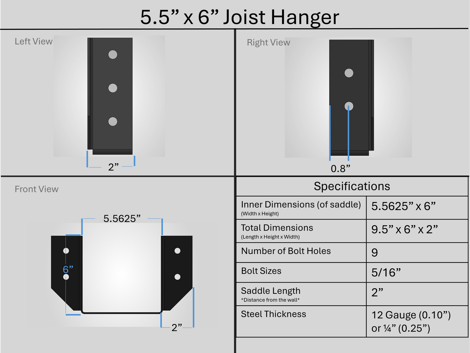 Joist Hangers - Face Mount