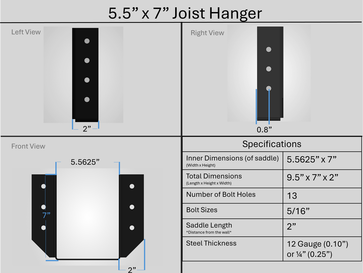 Joist Hangers - Face Mount