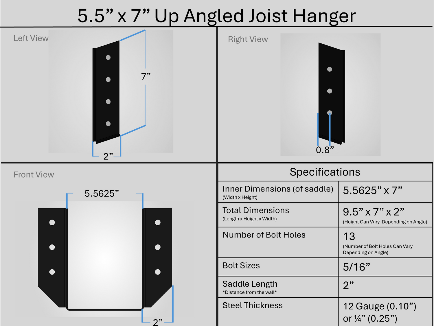 Joist Hangers - Up Angled