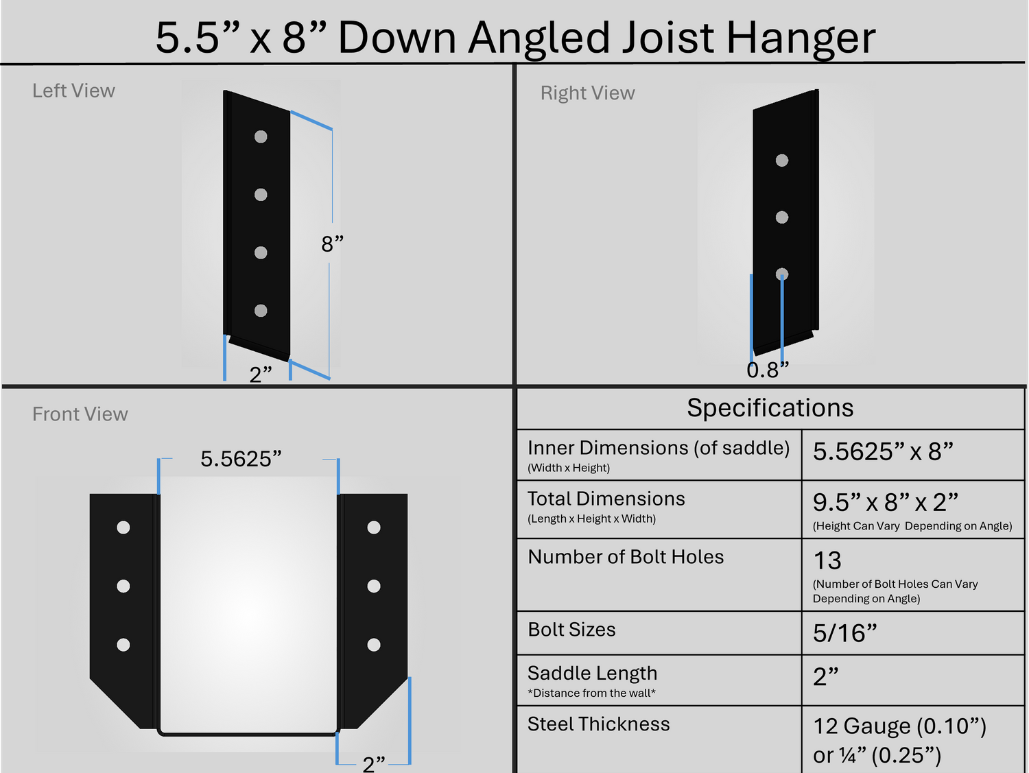 Joist Hangers - Down Angled