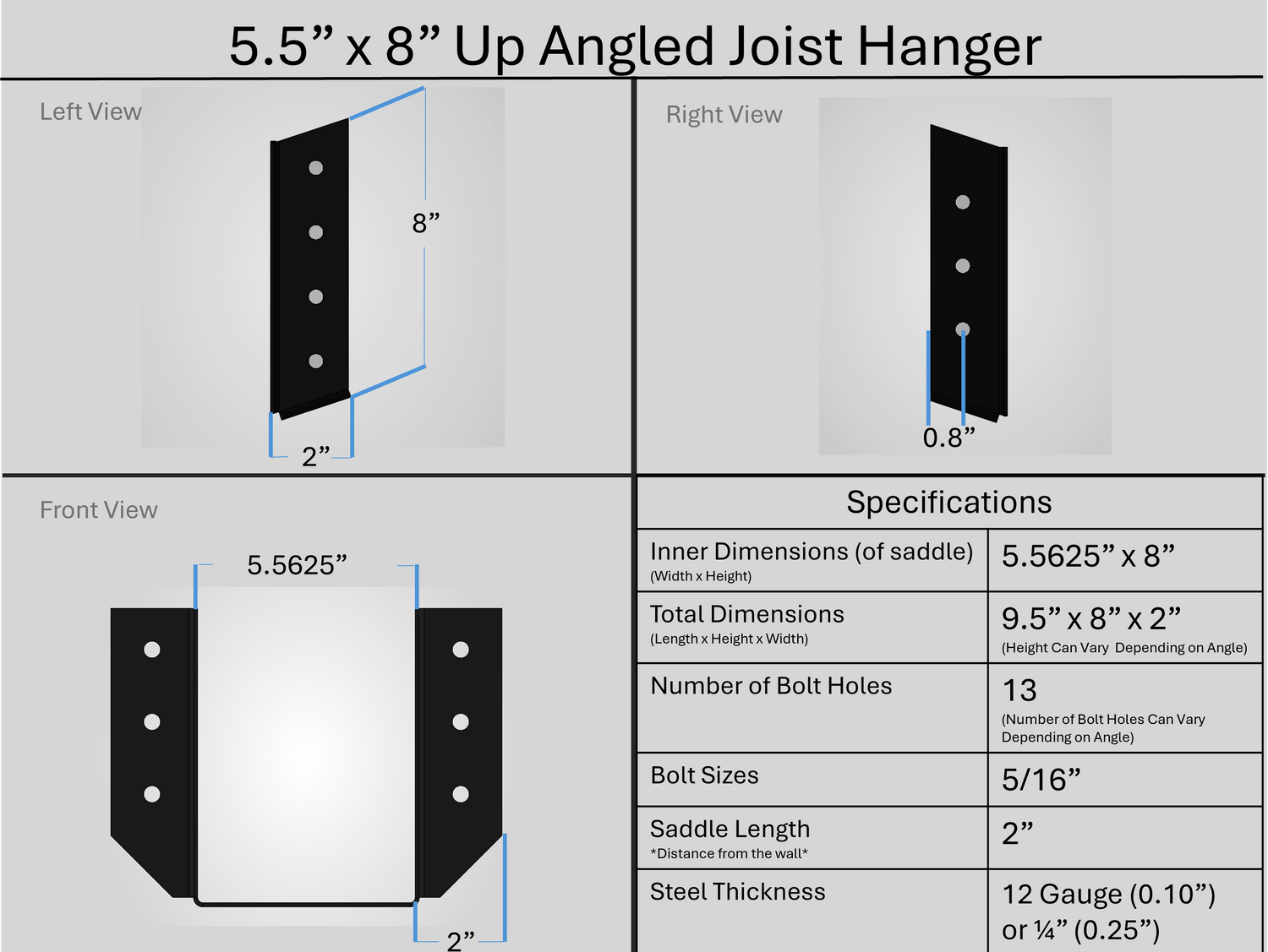 Joist Hangers - Up Angled