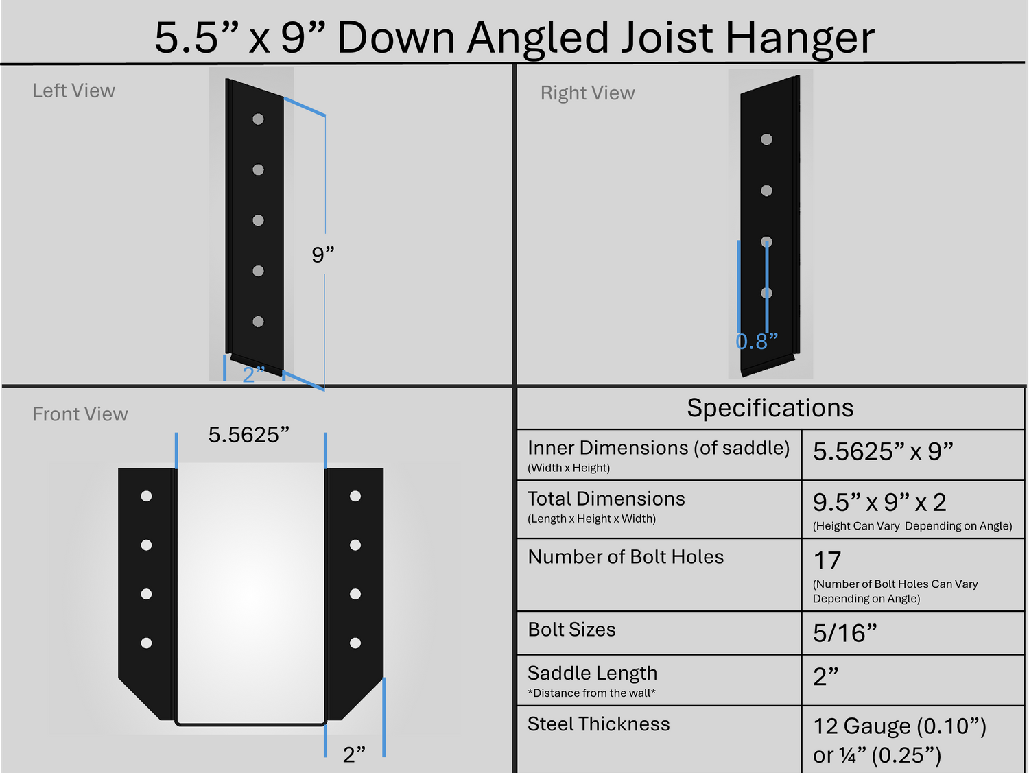 Joist Hangers - Down Angled