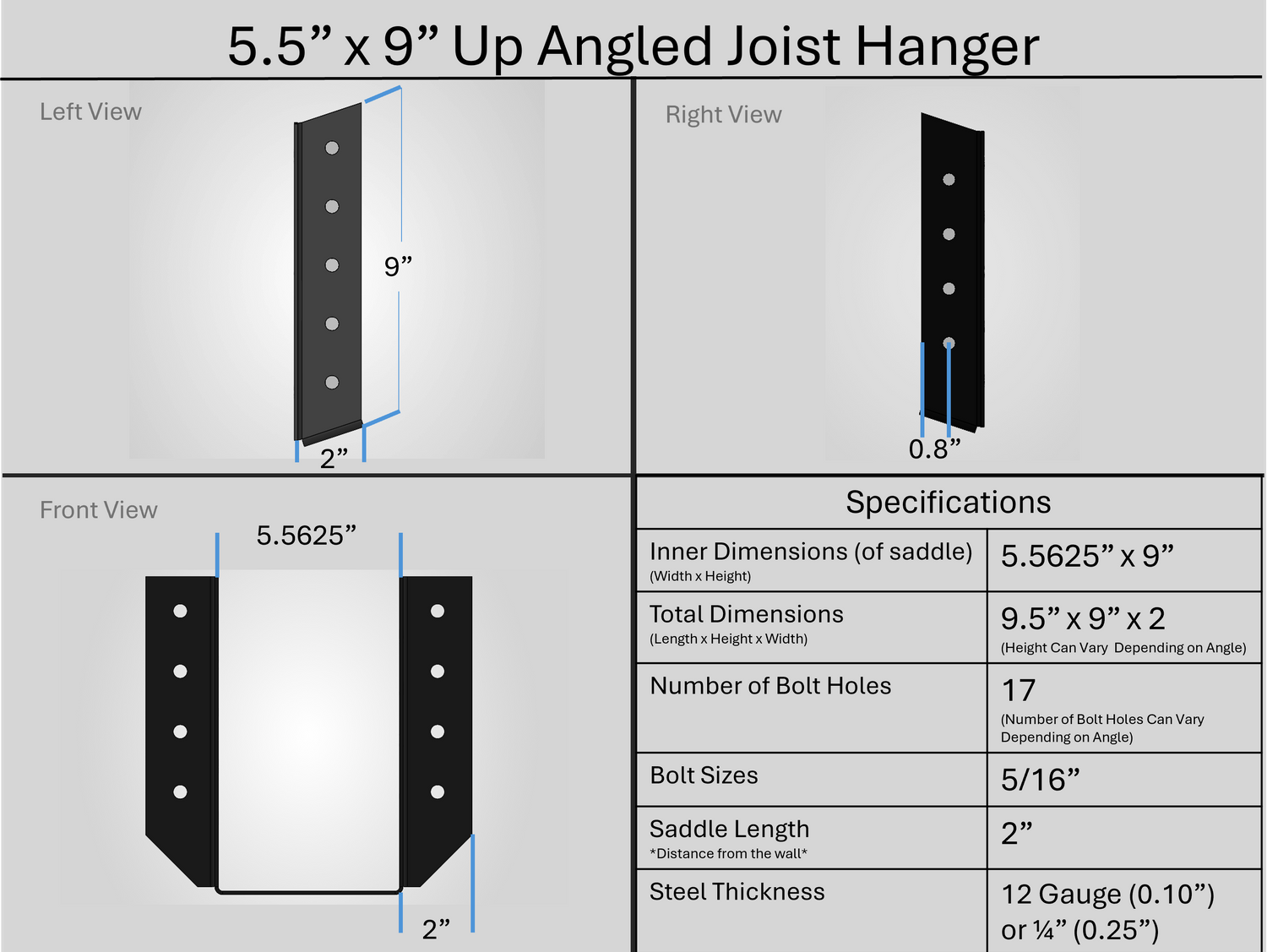 Joist Hangers - Up Angled