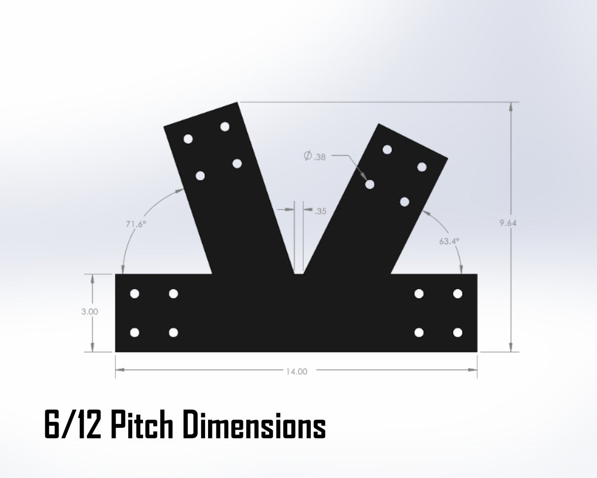 Howe Truss Bracket Set - Industrial Style - For 4 Inch Lumber