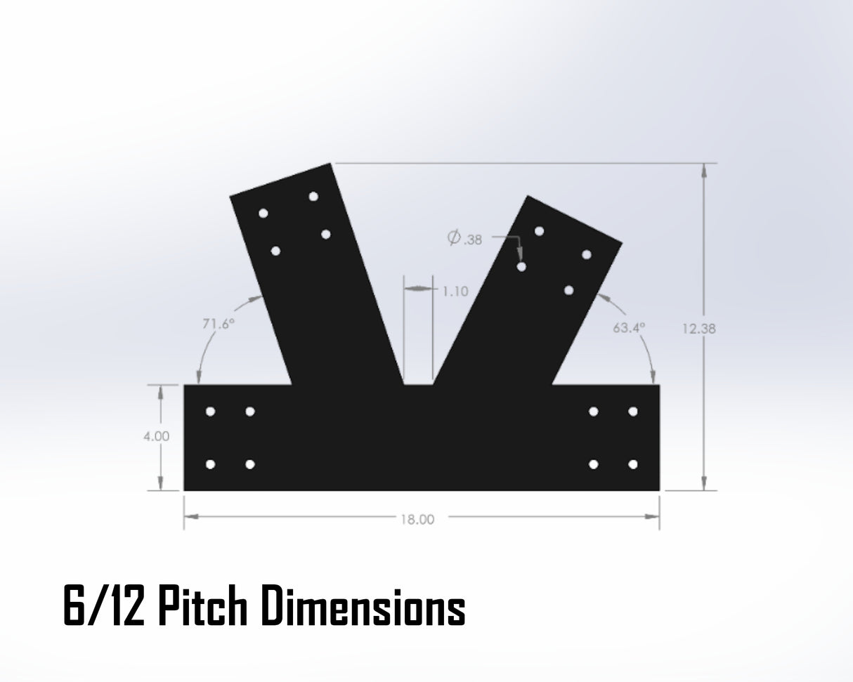 Howe Truss Bracket Set - Industrial Style - For 6 Inch Lumber