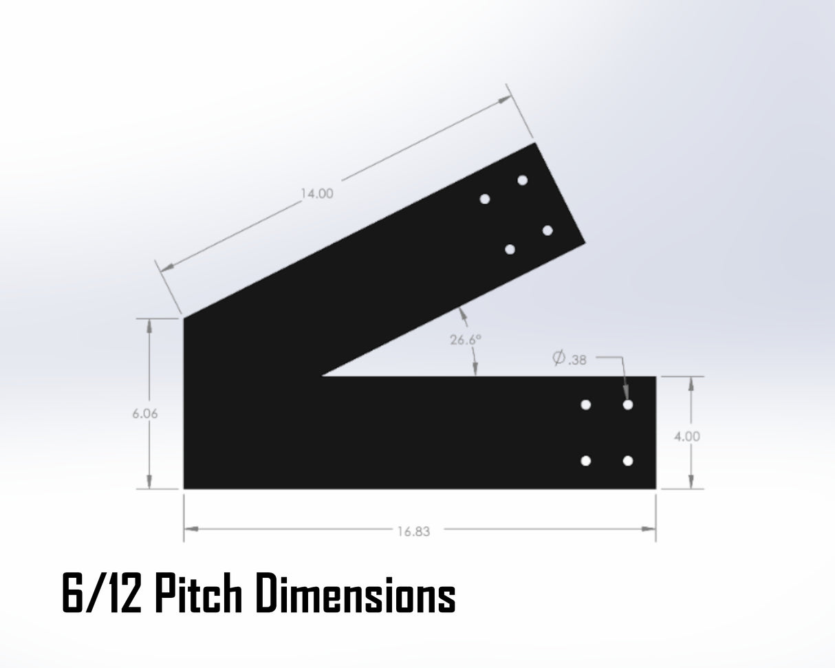 Howe Truss Bracket Set - Industrial Style - For 6 Inch Lumber