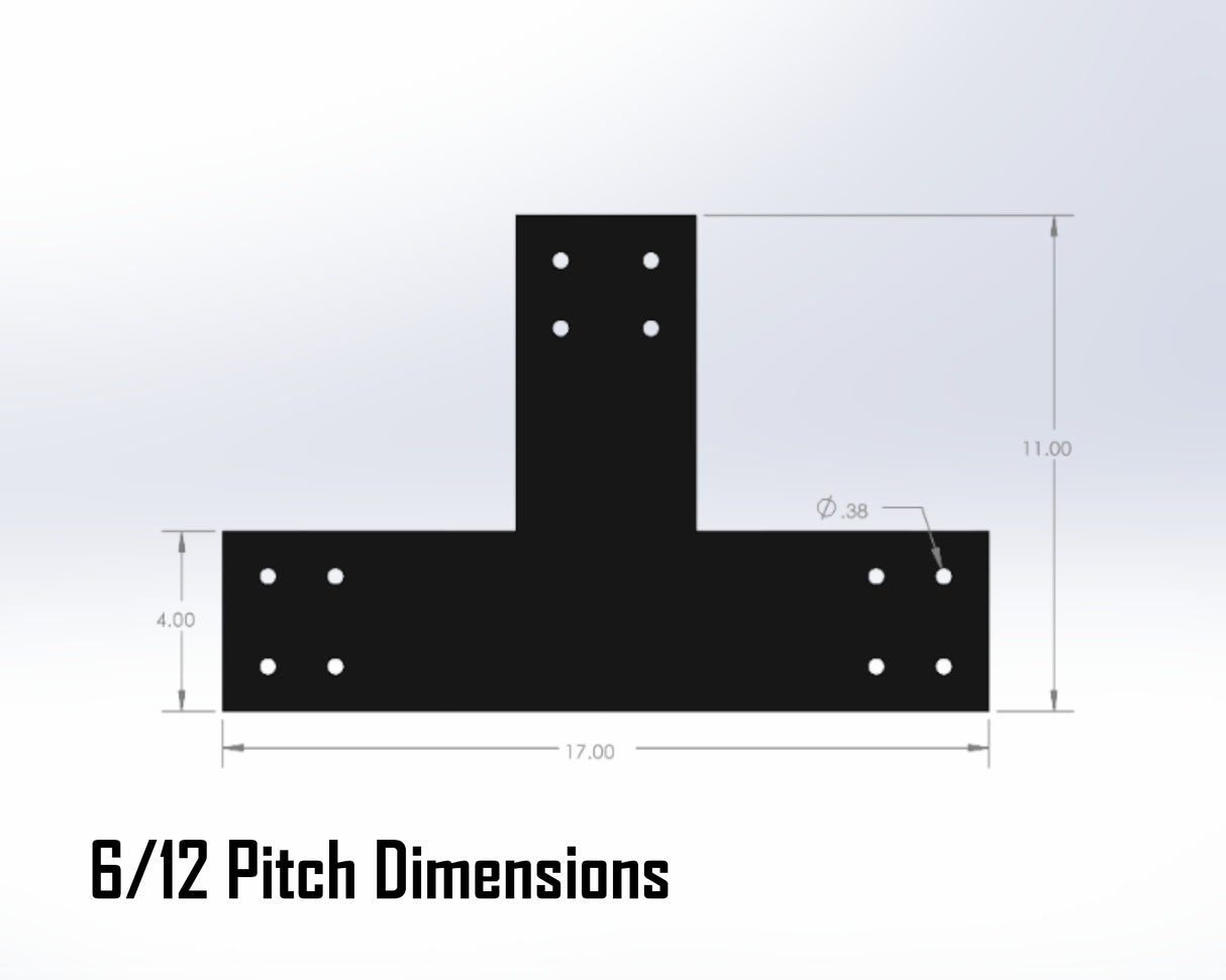 Howe Truss Bracket Set - Industrial Style - For 6 Inch Lumber