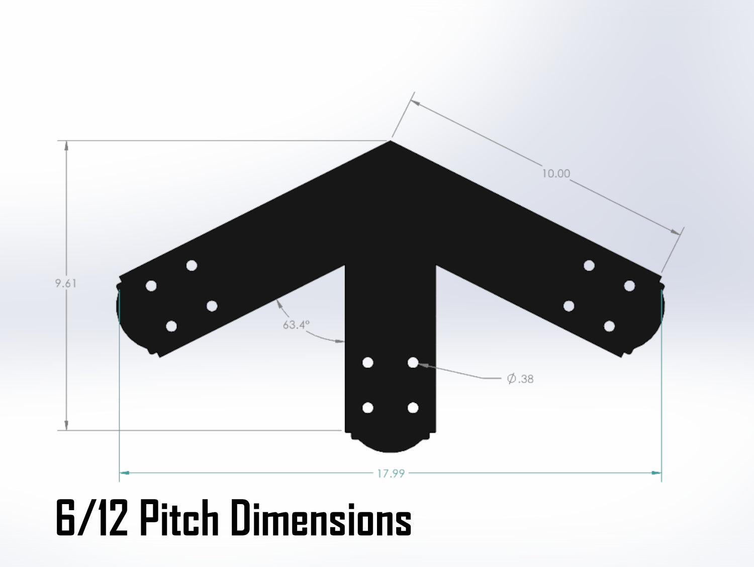 King Truss Bracket Set - Crowned Style - For 4 Inch Lumber - Wood Post Brackets - construction materials - building supposrts - beam supports - post support - timber frame brackets - wood frame buildings - post frame buildings - barndominium brackets - exposed beam brackets