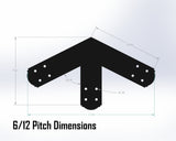 King Truss Bracket Set - Crowned Style - For 4 Inch Lumber - Wood Post Brackets - construction materials - building supposrts - beam supports - post support - timber frame brackets - wood frame buildings - post frame buildings - barndominium brackets - exposed beam brackets