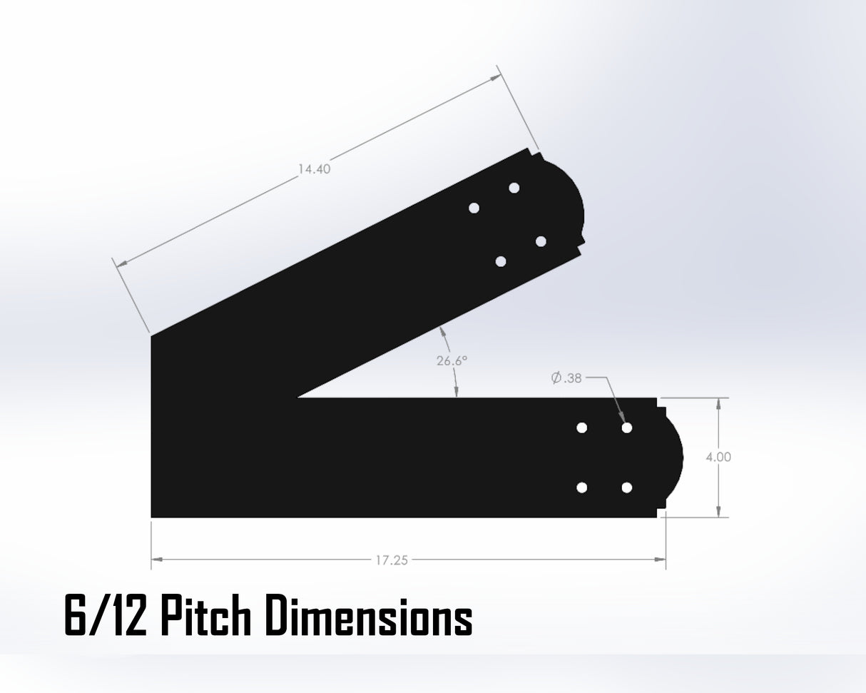 Web Truss Bracket Set - Crowned Style - For 6 Inch Lumber - Wood Post Brackets - construction materials - building supposrts - beam supports - post support - timber frame brackets - wood frame buildings - post frame buildings - barndominium brackets - exposed beam brackets