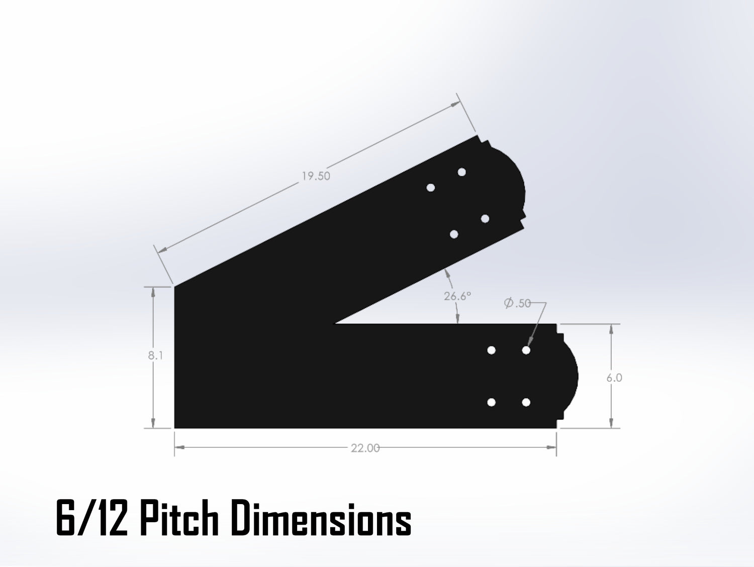 King Truss Bracket Set - Crowned Style - For 8 Inch Lumber - Wood Post Brackets - construction materials - building supposrts - beam supports - post support - timber frame brackets - wood frame buildings - post frame buildings - barndominium brackets - exposed beam brackets