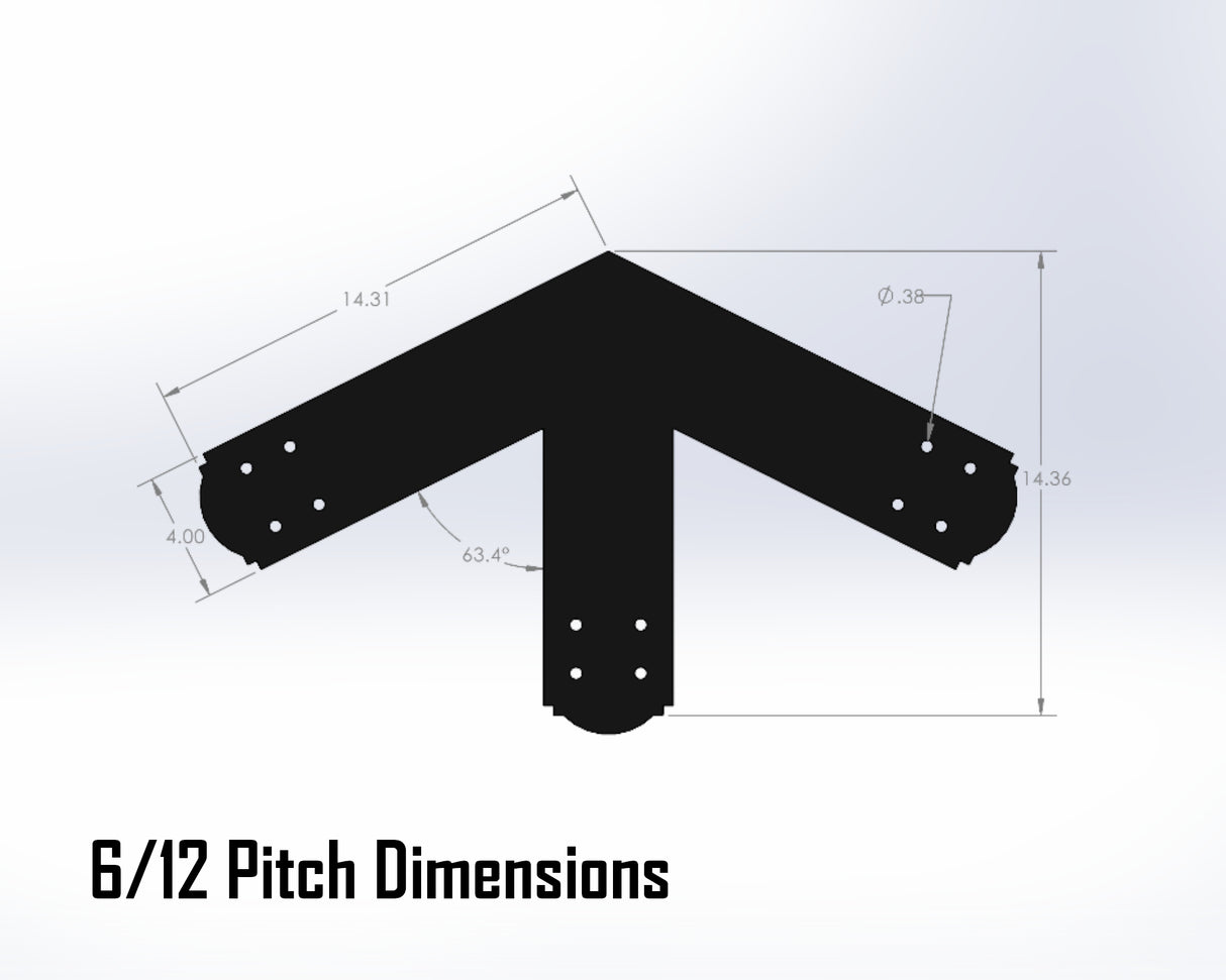 Web Truss Bracket Set - Crowned Style - For 6 Inch Lumber - Wood Post Brackets - construction materials - building supposrts - beam supports - post support - timber frame brackets - wood frame buildings - post frame buildings - barndominium brackets - exposed beam brackets