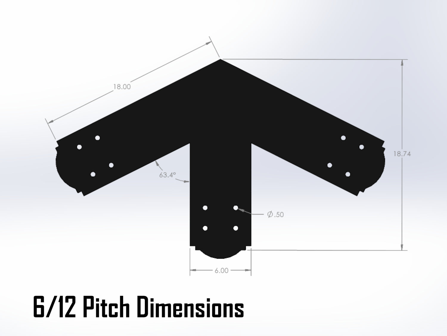 King Truss Bracket Set - Crowned Style - For 8 Inch Lumber - Wood Post Brackets - construction materials - building supposrts - beam supports - post support - timber frame brackets - wood frame buildings - post frame buildings - barndominium brackets - exposed beam brackets