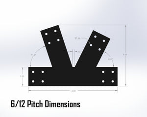 Howe Truss Bracket Set - Industrial Style - For 4 Inch Lumber - Wood Post Brackets - construction materials - building supposrts - beam supports - post support - timber frame brackets - wood frame buildings - post frame buildings - barndominium brackets - exposed beam brackets