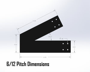 Web Truss Bracket Set - Industrial Style - For 6 Inch Lumber - Wood Post Brackets - construction materials - building supports - beam supports - post supports