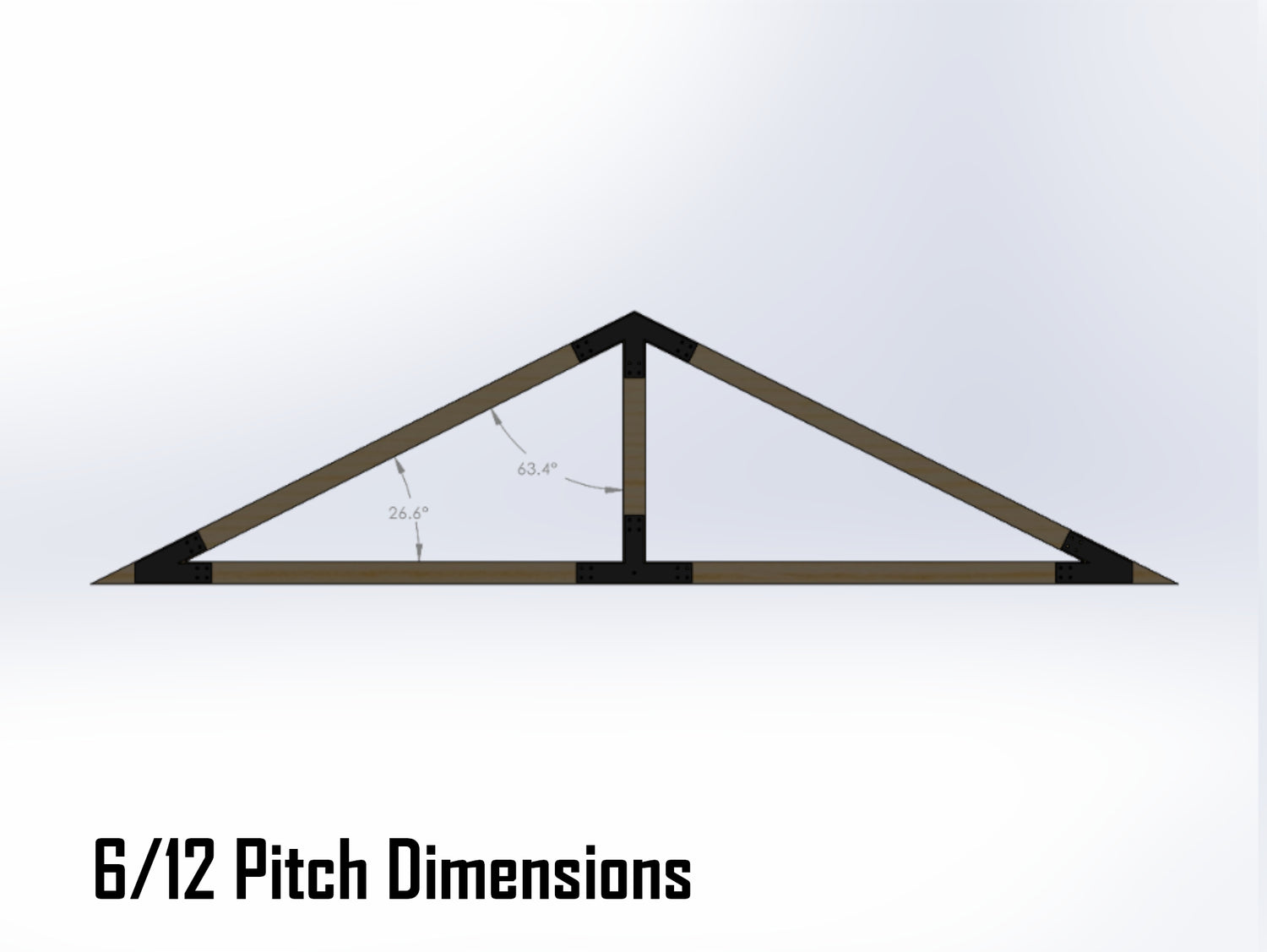 King Truss Bracket Set - Industrial Style - For 4 Inch Lumber - Wood Post Brackets - construction materials - building supports - beam supports - post supports