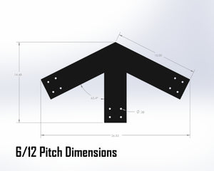 Web Truss Bracket Set - Industrial Style - For 6 Inch Lumber - Wood Post Brackets - construction materials - building supports - beam supports - post supports