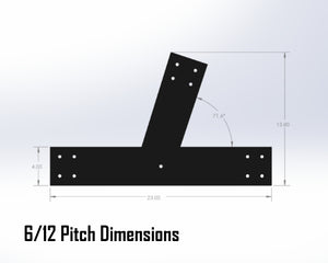 Web Truss Bracket Set - Industrial Style - For 6 Inch Lumber - Wood Post Brackets - construction materials - building supports - beam supports - post supports