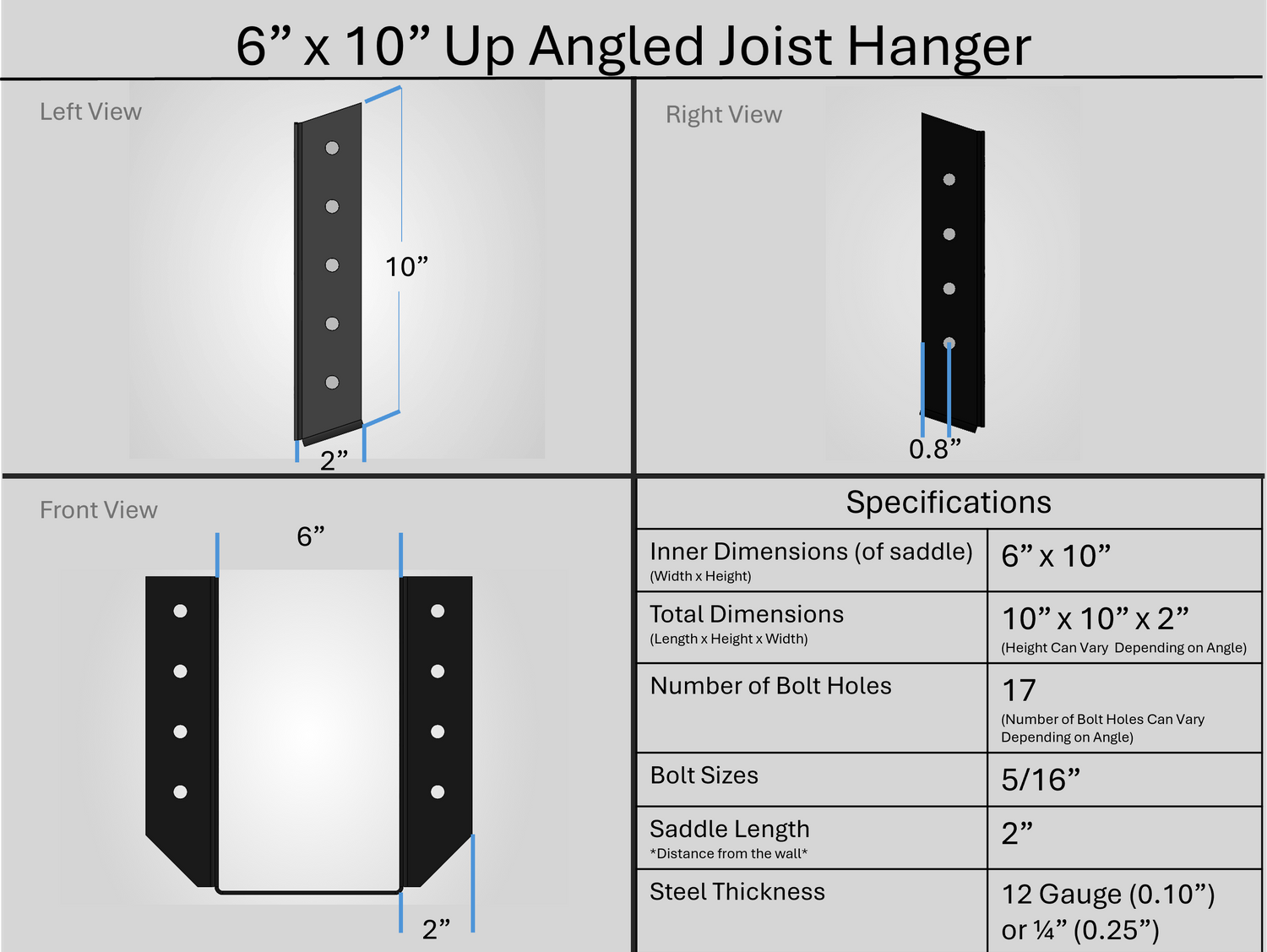 Joist Hangers - Up Angled