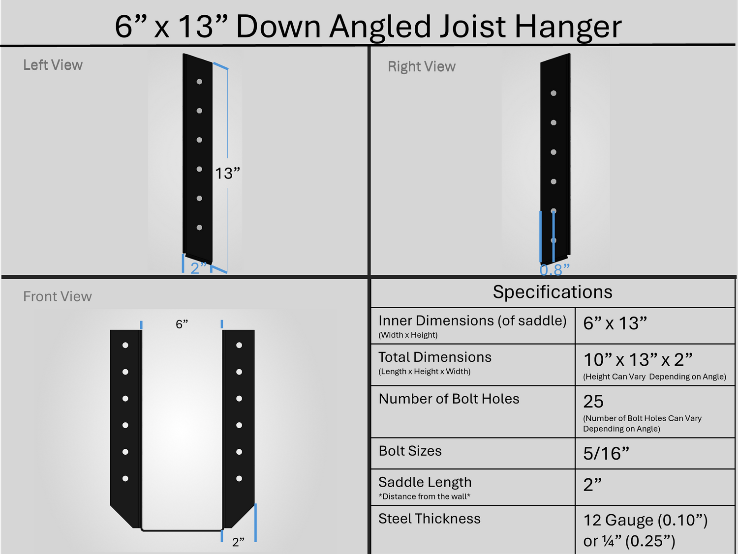 Joist Hangers - Down Angled